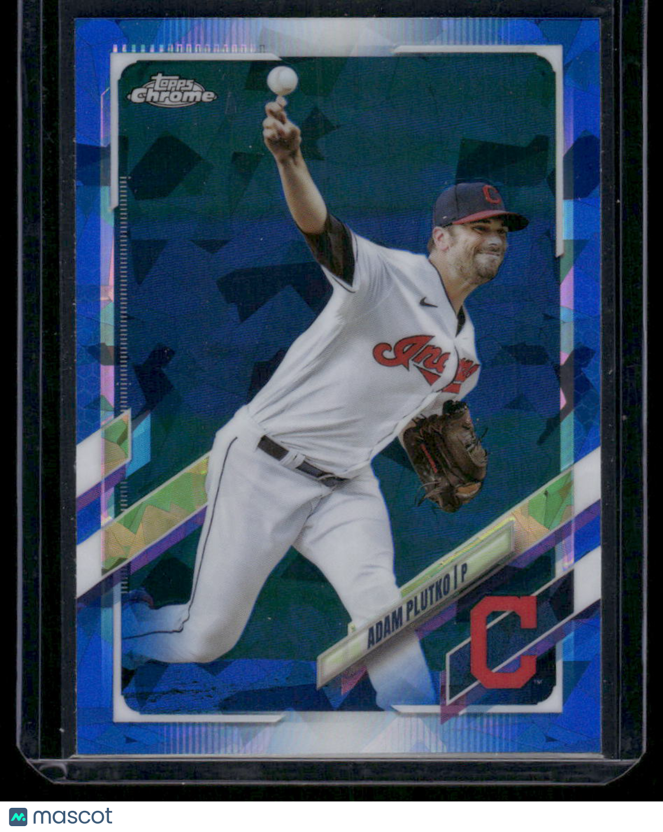 2021 Topps Chrome Adam Plutko #189 Blue Refractor Baseball