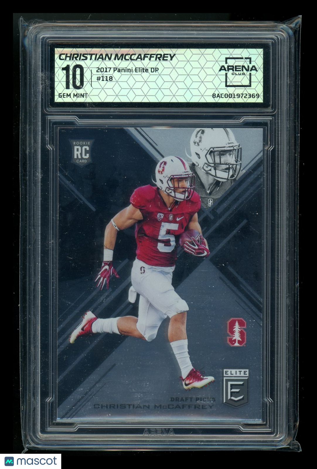 2017 Panini Elite Draft Picks Christian McCaffrey #118 RC Football Arena Club 10