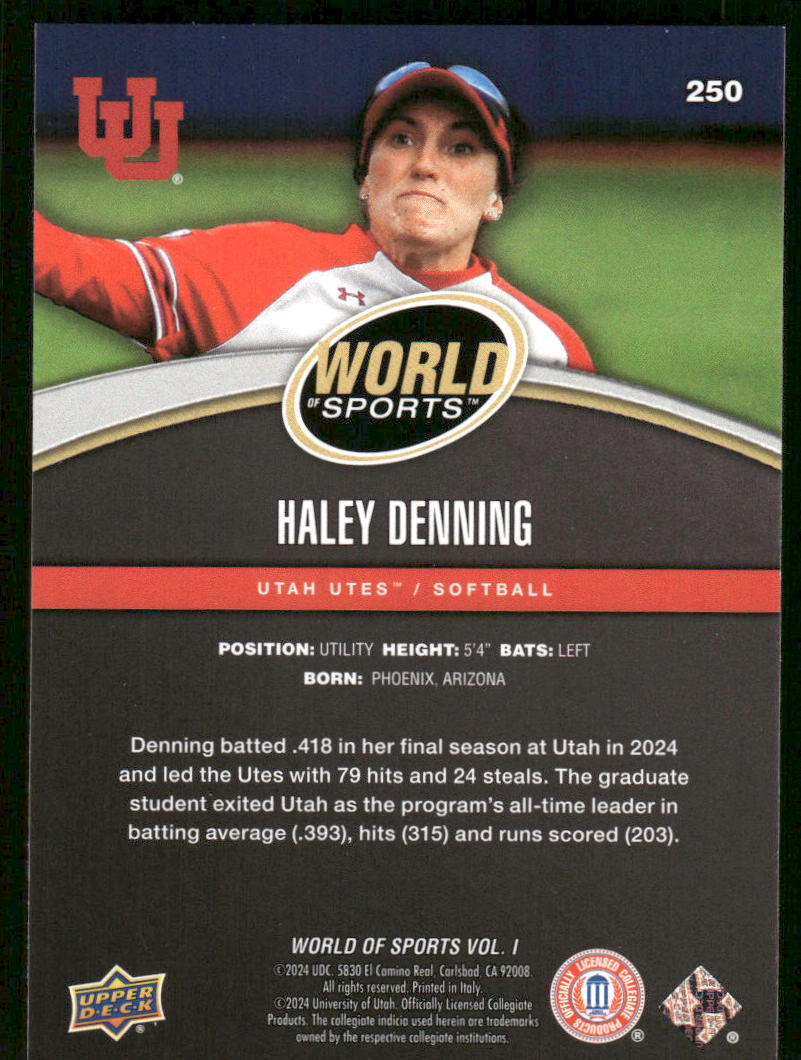 2025 Upper Deck World Sports Haley Denning #250 / Softball