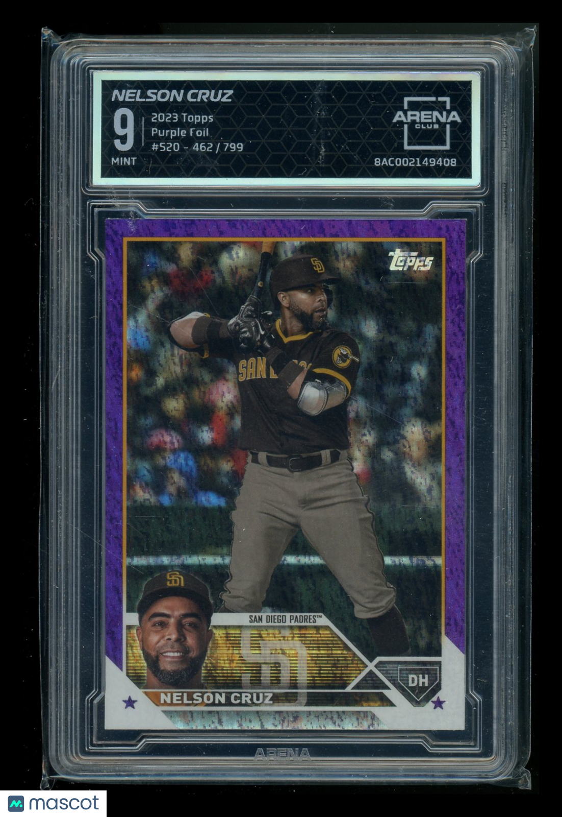 2023 Topps Purple Foil Nelson Cruz #520 462/799 Baseball Arena Club 9