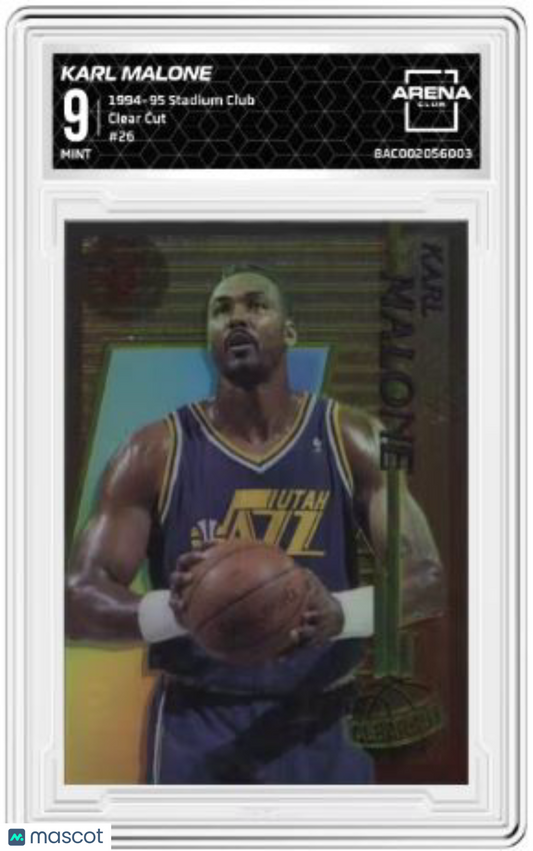 1994-95 Topps Stadium Club Karl Malone #26 Clear Cut Basketball Arena Club 9
