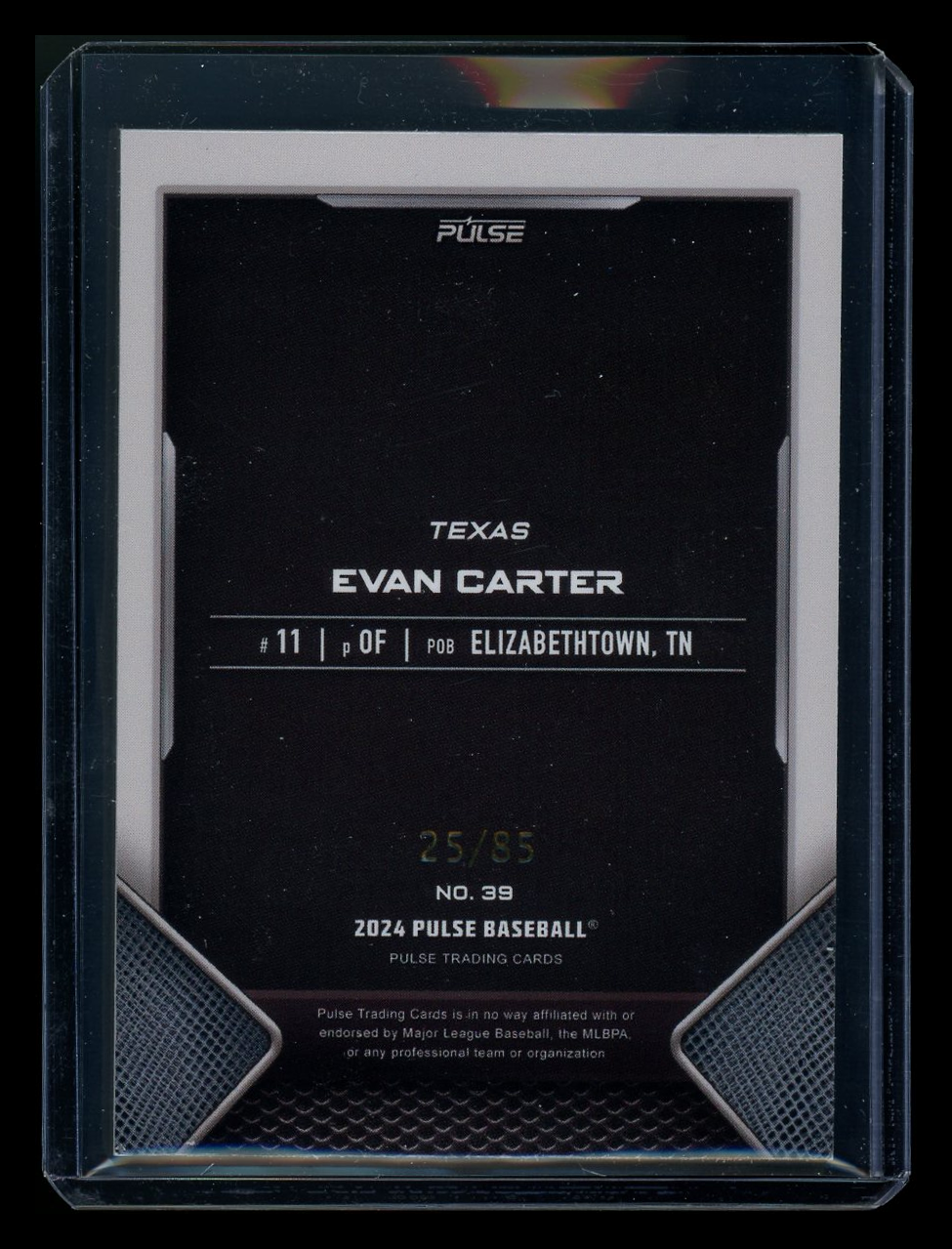 2024 Pulse Baseball Evan Carter #39 25/85 Baseball