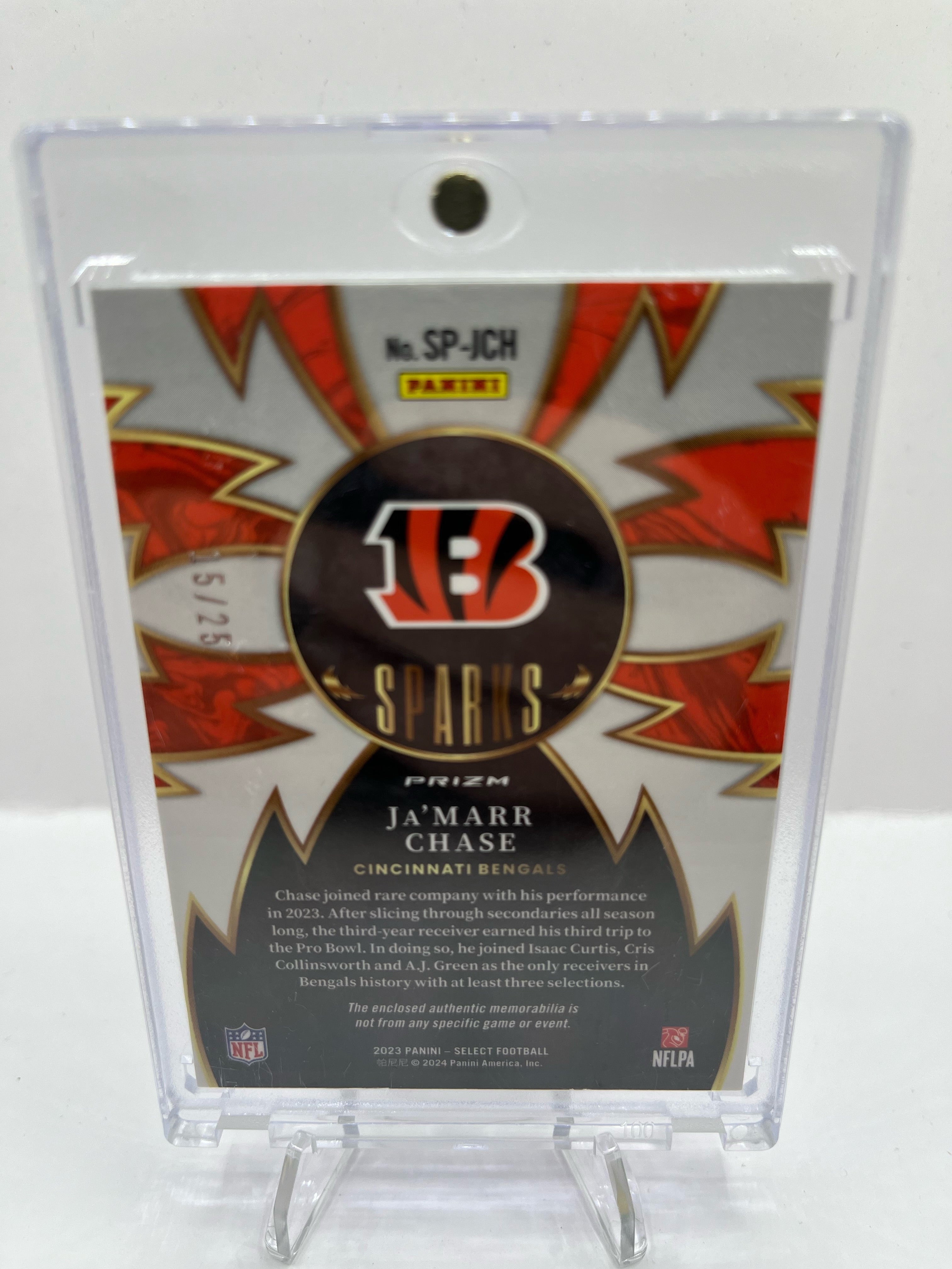 2021 Panini Select Ja'Marr Chase #SP-JCH Patch 5/25 Football