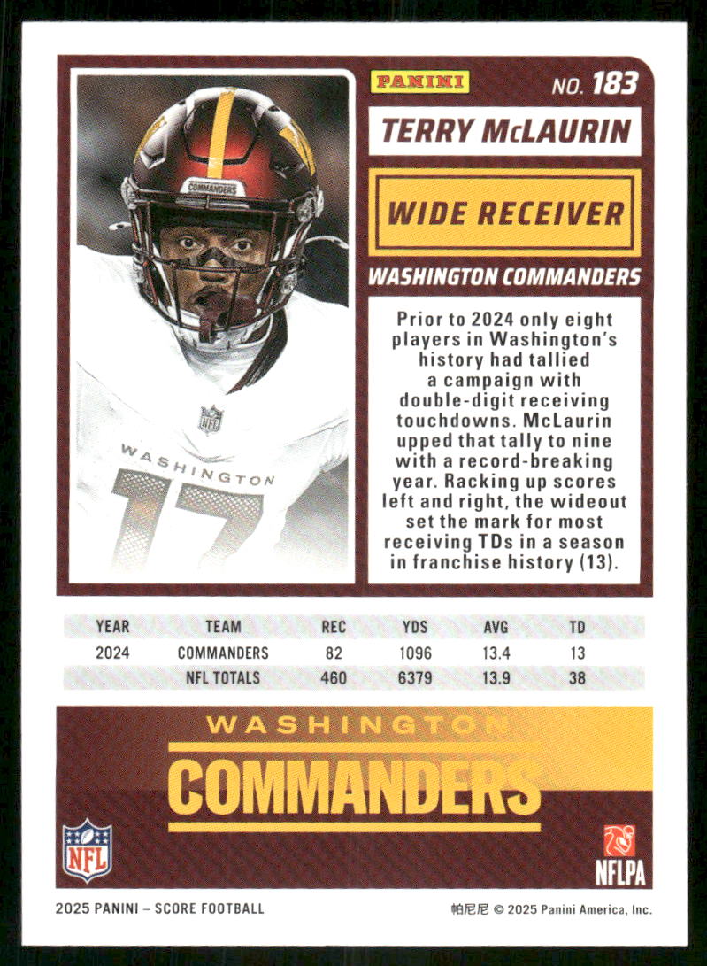 2025 Score A Treat Terry McLaurin #183 Football