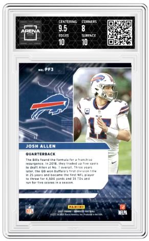 2021 Panini Donruss Josh Allen #PF3 Football Arena Club 8.5