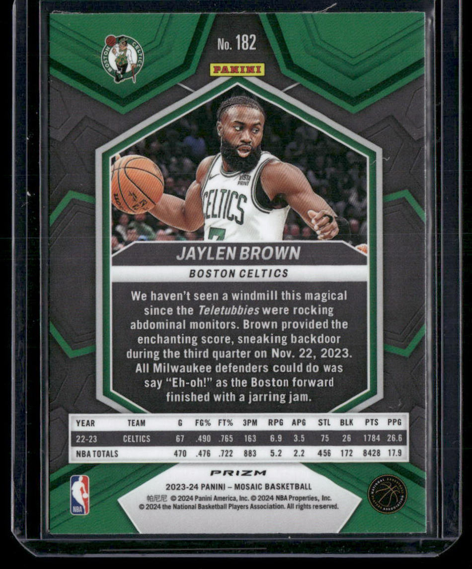 2023-24 Panini Mosaic Basketball Jaylen Brown #182 Red Mosaic Basketball