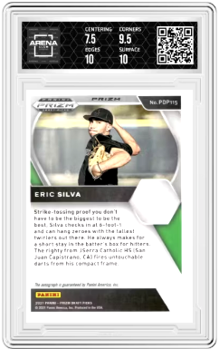 2021 Panini Prizm DP Eric Silva #PDP115 Auto Hyper Green/Yellow Arena Club 8