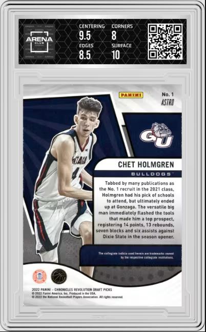 2022-23 Panini Chronicles DP Chet Holmgren #1 Revolution Astro AC 8.5