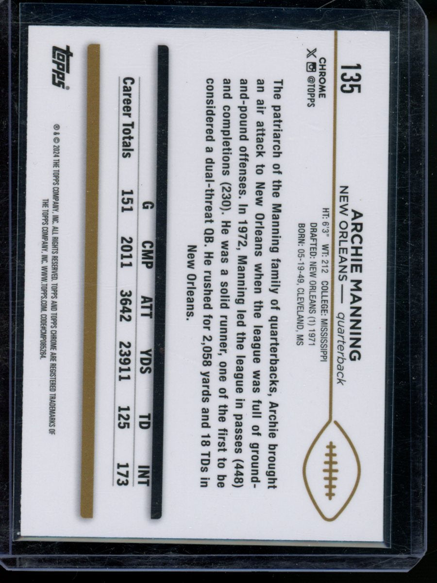 2024 Topps Chrome Archie Manning #135 X-Fractor Football