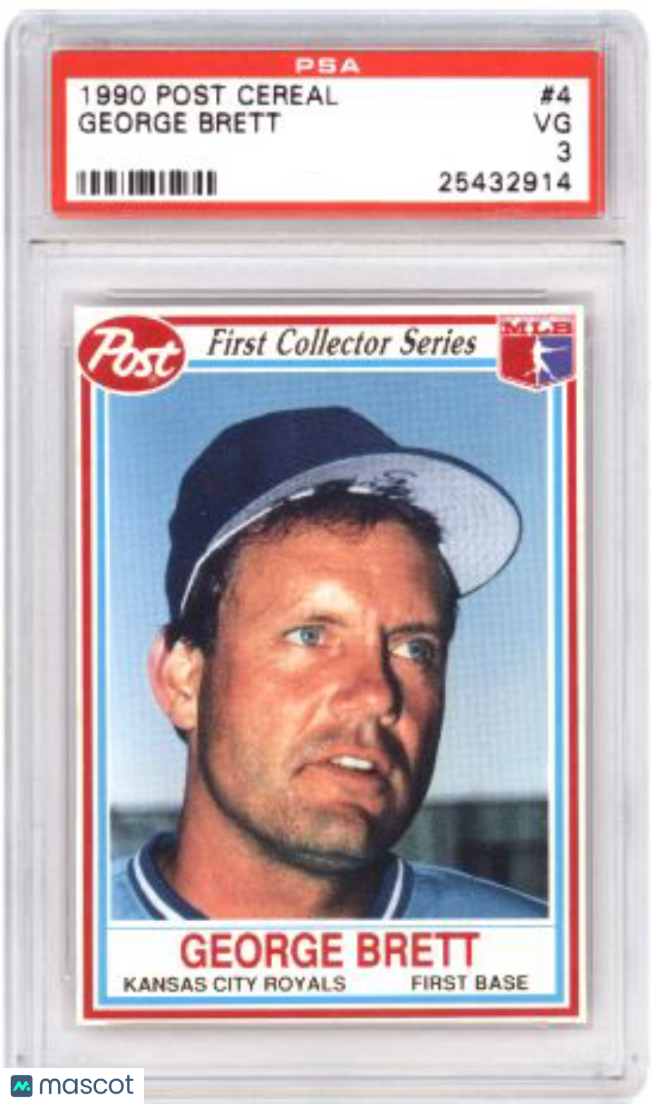 1990 Post Cereal George Brett #4 Baseball PSA 3