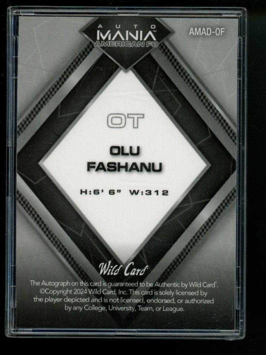 2024 Wild Card AutoMania American FB Olu Fashanu #AMAD-OF 1/5 Football