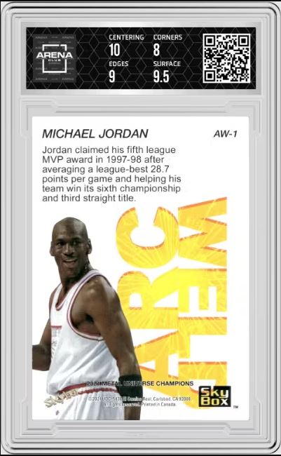 Skybox Metal U/C Michael Jordan #AW-1 Arc Weld Basketball AC 8.5