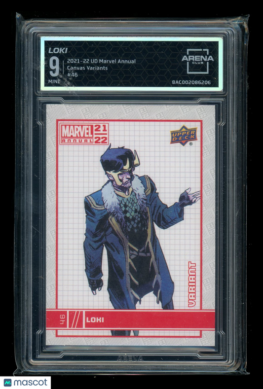 2021-22 Upper Deck Marvel Annual Canvas Variants Loki #416 Arena Club 9
