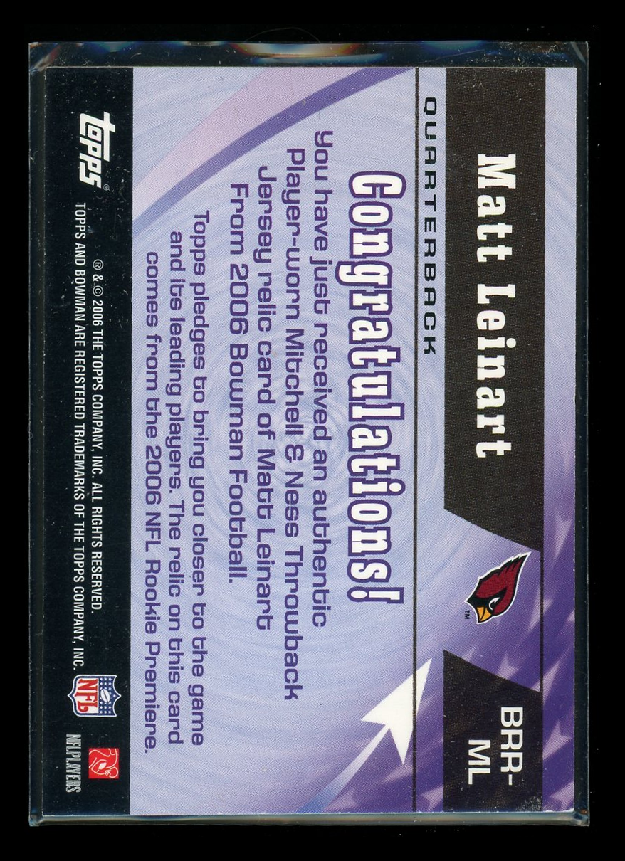 2006 Bowman Rookie Rewind Matt Leinart #BRR-ML Player-worn throwback jersey