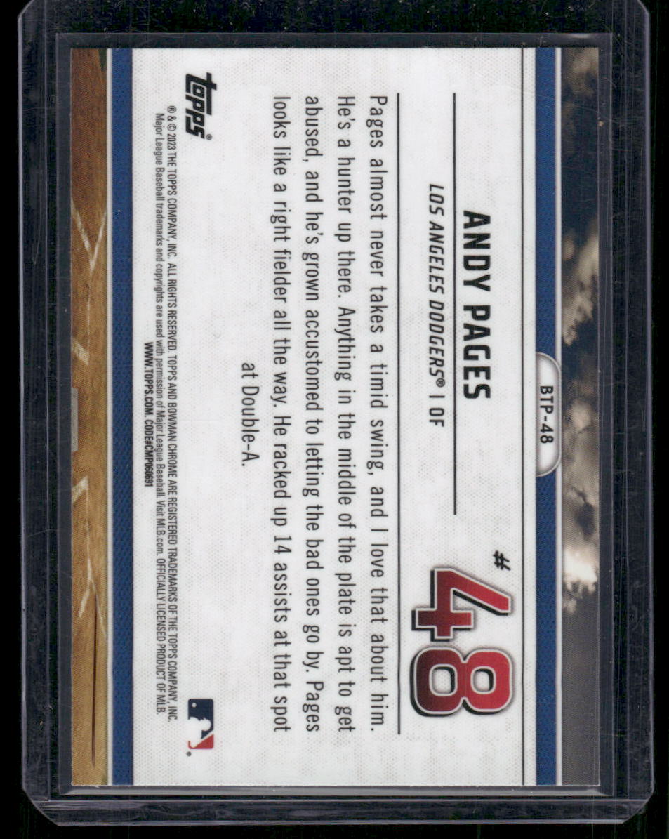 2023 Bowman Chrome Scouts Top 100 Andy Pages #BTP-48 Baseball