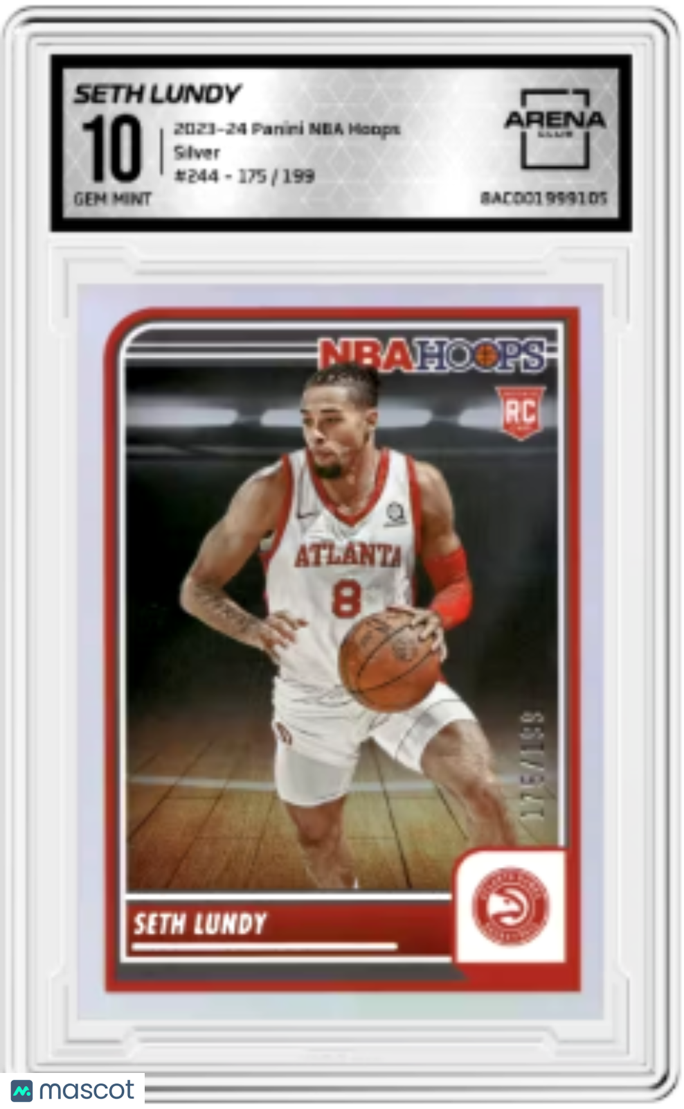 2023-24 Panini NBA Hoops Silver Seth Lundy #244 175/199 RC Arena Club 10