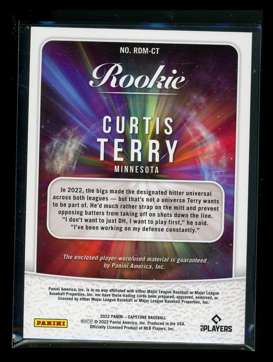 2022 Panini Capstone Rookie Curtis Terry #RDM-CT RC Player-worn/used material