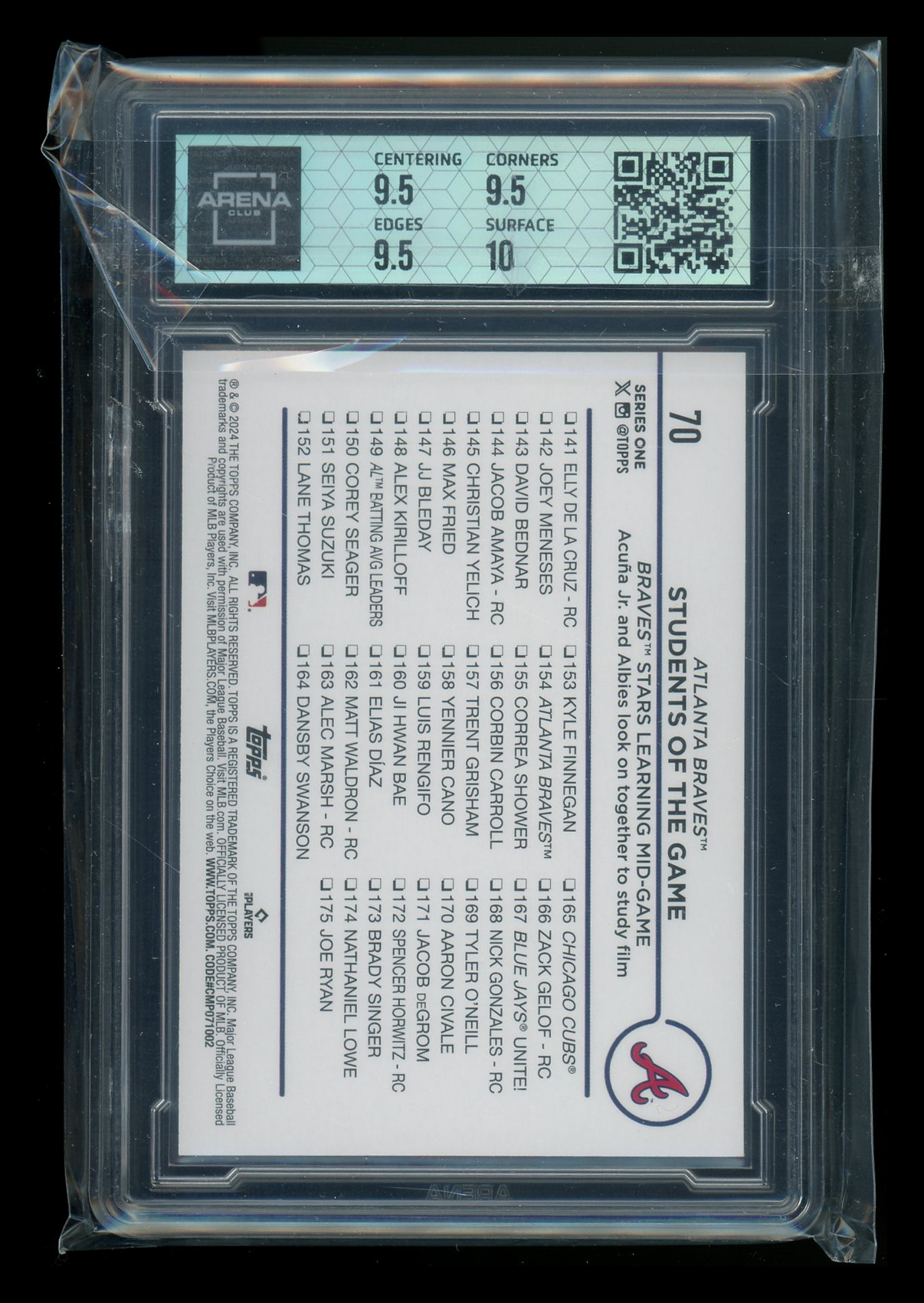 2024 Topps Acuna Jr Albies #70 Students of the Game Baseball Arena Club 10