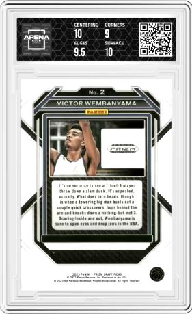 2023 Panini Prizm Draft Picks Victor Wembanyama #2 Basketball AC 9.5