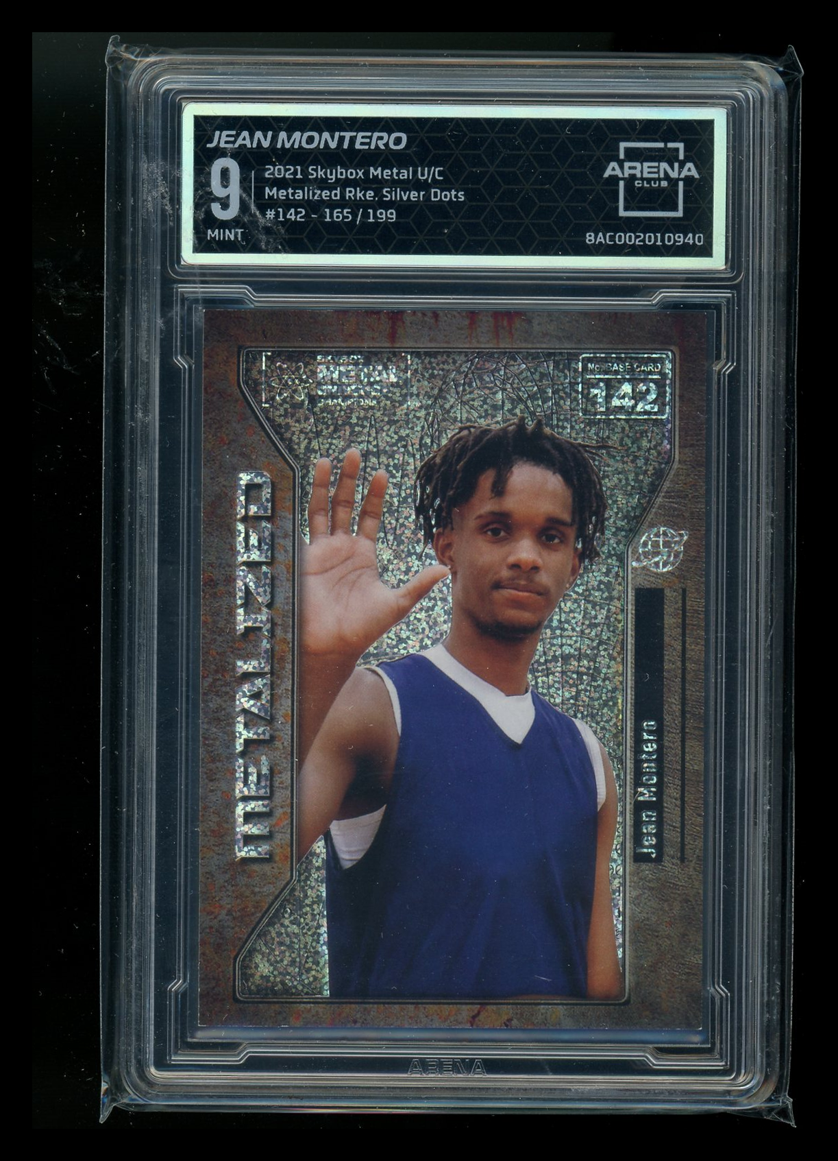 2021 Skybox Metal Universe Metalized Silver Dots Jean Montero #142 165/193 AC 9