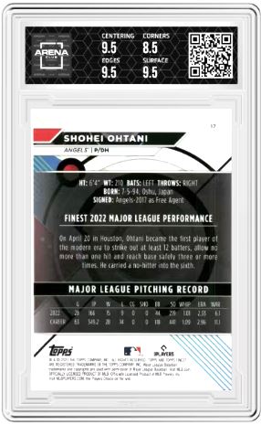 2023 Topps Finest Shohei Ohtani #17 Baseball AC 9