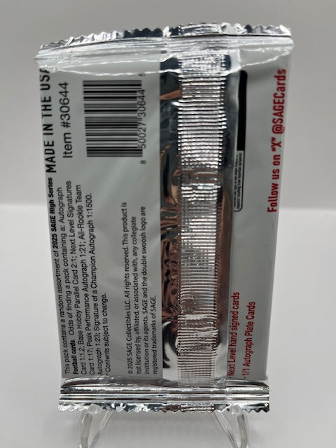 2025 Sage High Series Football Hobby Pack