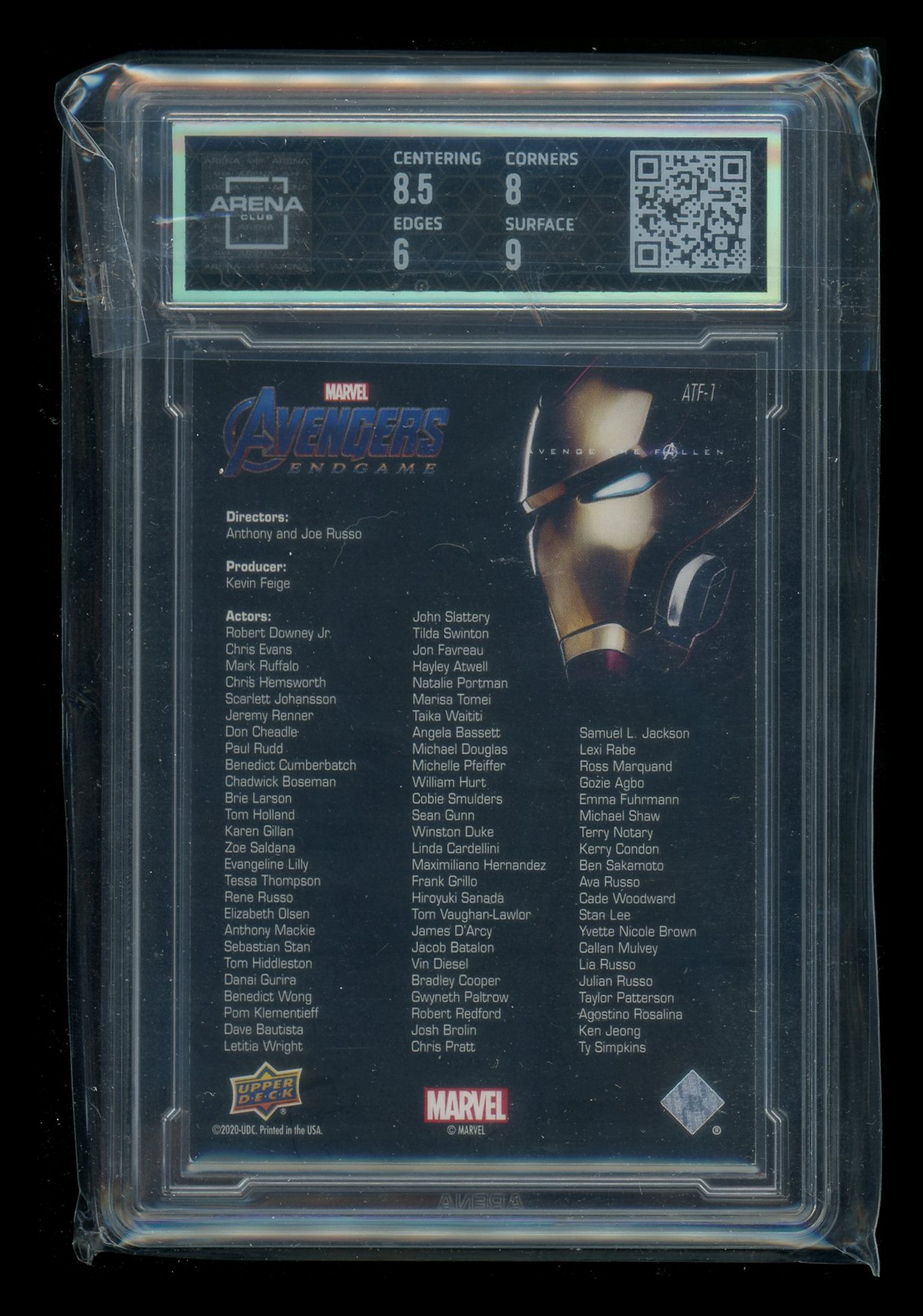 2020 Upper Deck Avengers Endgame Iron Man #ATF-1 Arena Club 6.5