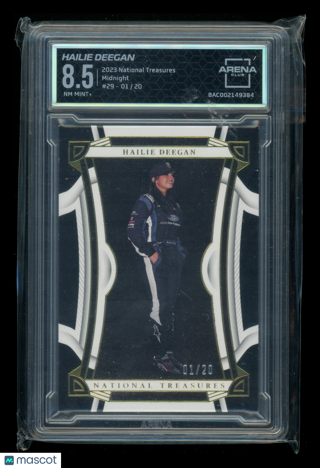 2023 Panini National Treasures Midnight Hailie Deegan #29 01/20 Arena Club 8.5