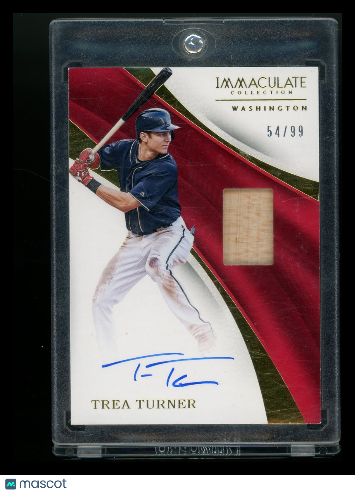 2017 Panini Immaculate Collection Trea Turner #IMS-TR Auto 54/99 Player-used