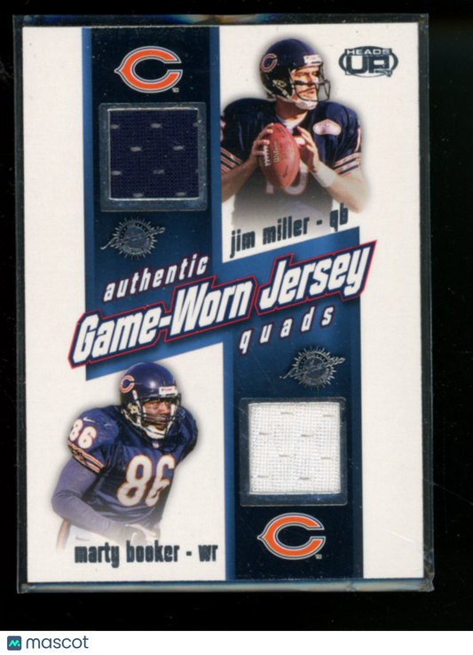 2002 Upper Deck Heads Up Terrell Booker  Urlacher  Miller #6 Game-Worn Jersey
