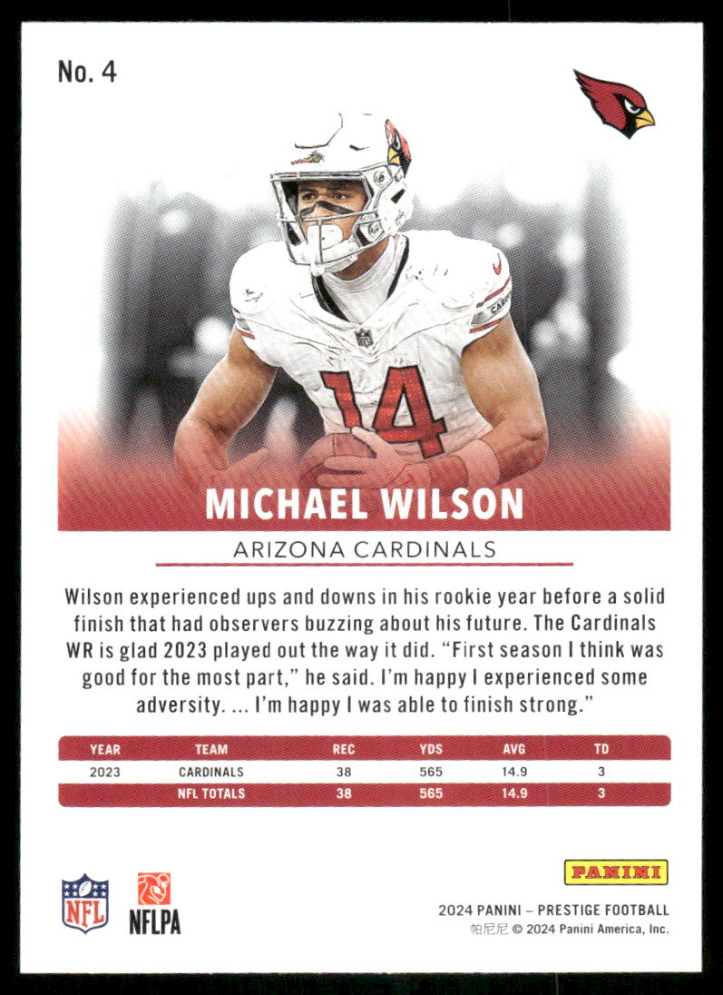 2024 Panini Prestige Michael Wilson #4 Football
