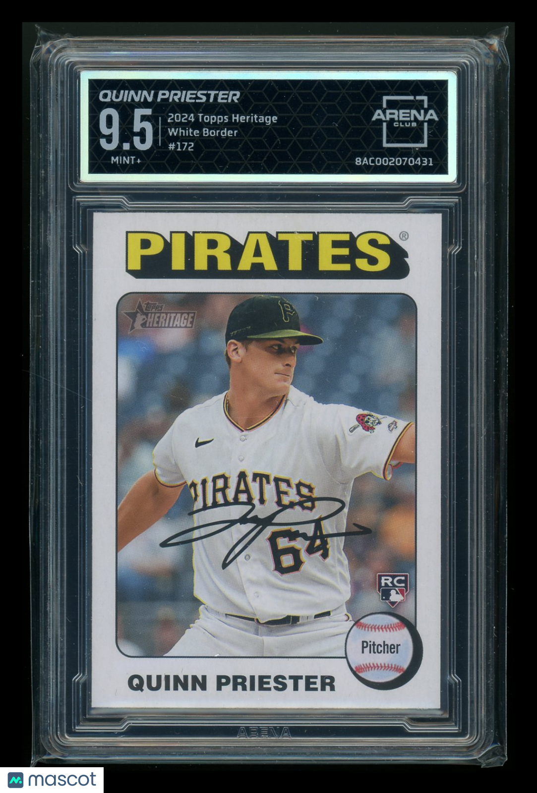 2023 Topps Heritage Quinn Priester #172 RC Baseball Arena Club 9.5