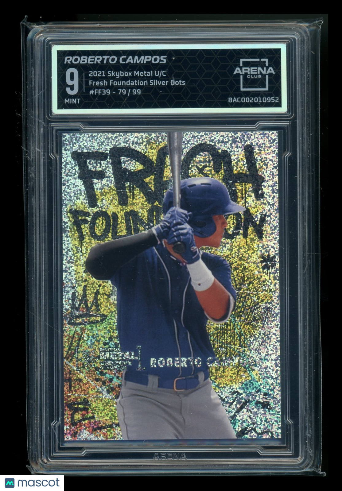 2021 Skybox Metal Universe Fresh Silver Dots Roberto Campos #FF39 79/99 AC 9