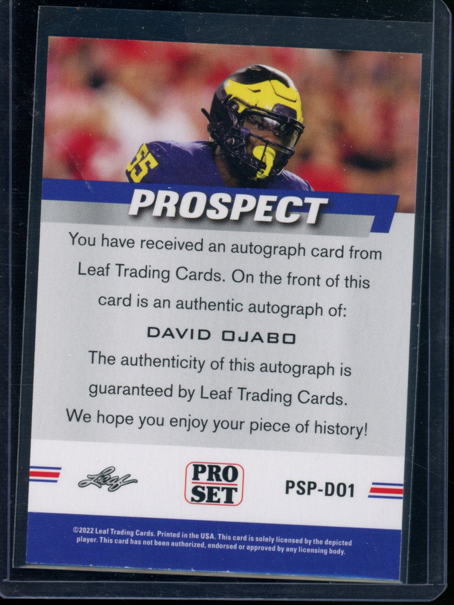 2022 Leaf Pro Set David Ojabo #PSP-D01 Autograph RC Football