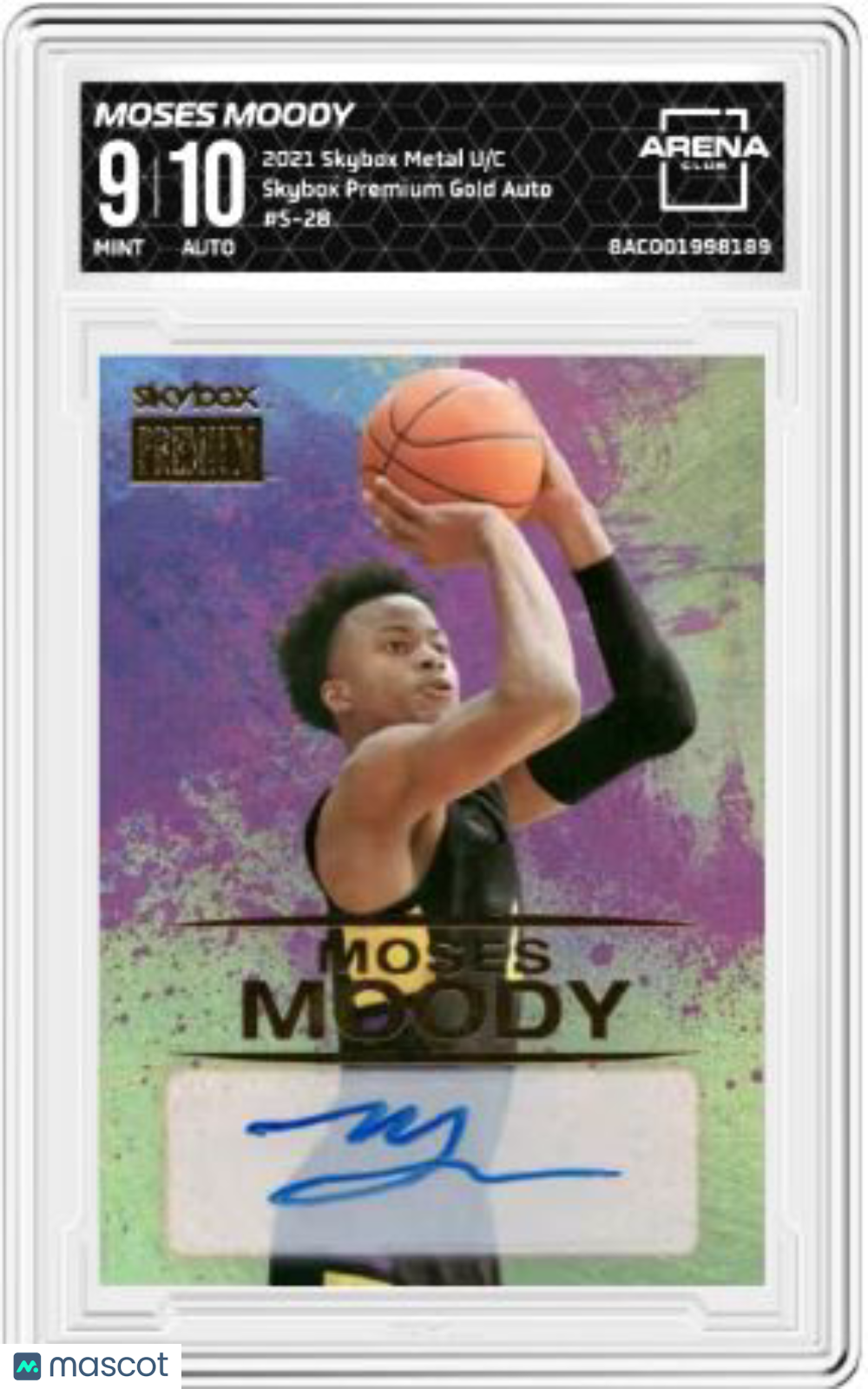 2021 Skybox Metal UC Moses Moody #S-28 Skybox Premium Gold Auto AC  9