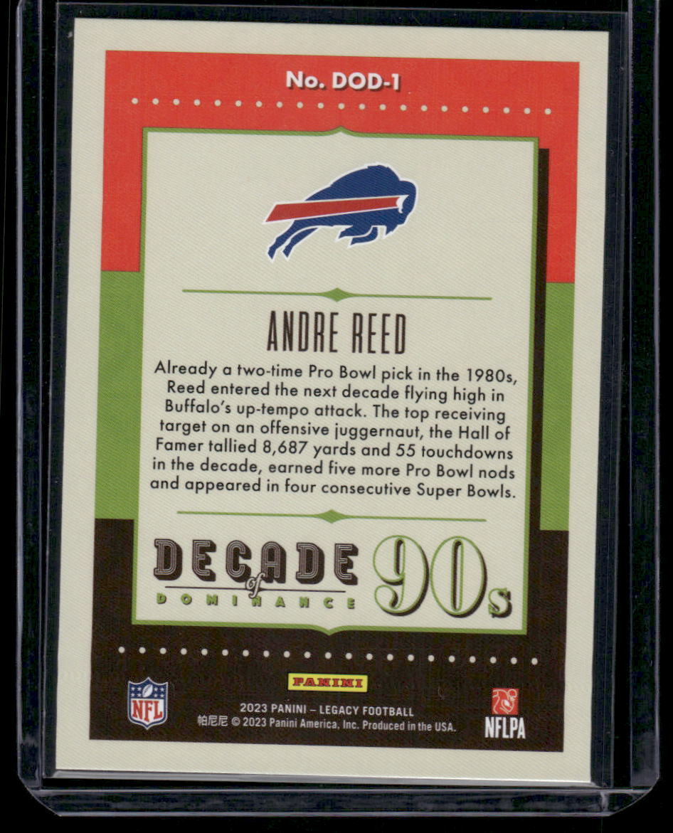 2023 Panini Legacy Decade of Dominance Andre Reed #DOD-1 Football