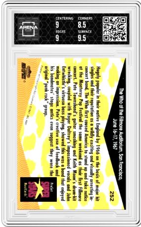1991 ProSet SuperStars The Who Historic Concerts Fillmore Auditorium #252 AC 9