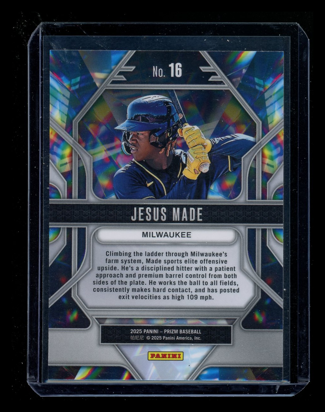 2025 Panini Prizm Prizmatic Jesus Made #16 Baseball