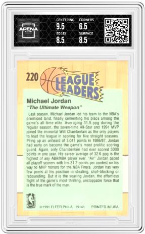 1991-92 Fleer Michael Jordan #220 Basketball Arena Club 7