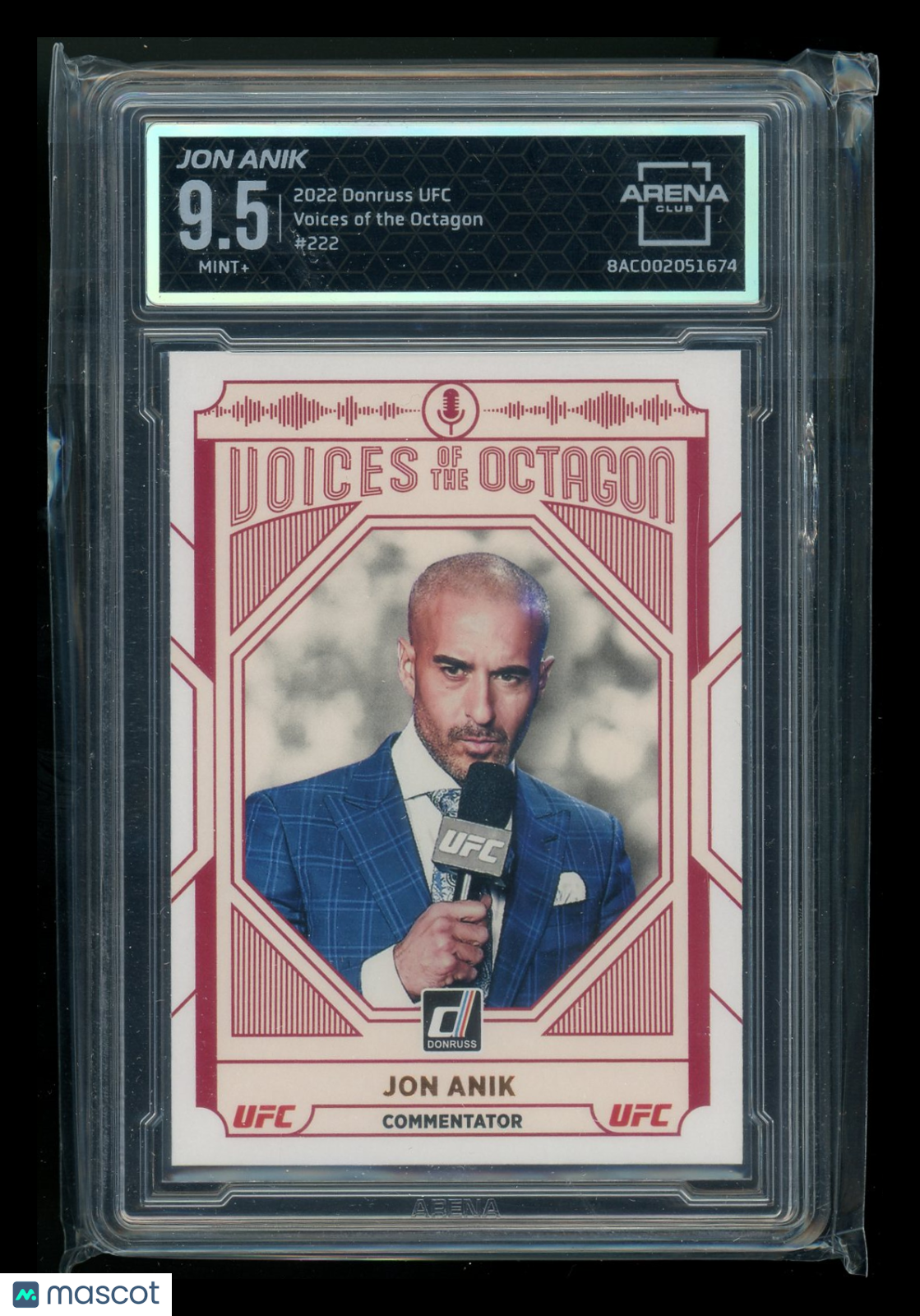 2022 Panini Donruss Voices of the Octagon Jon Anik #222 MMA Arena Club 9.5