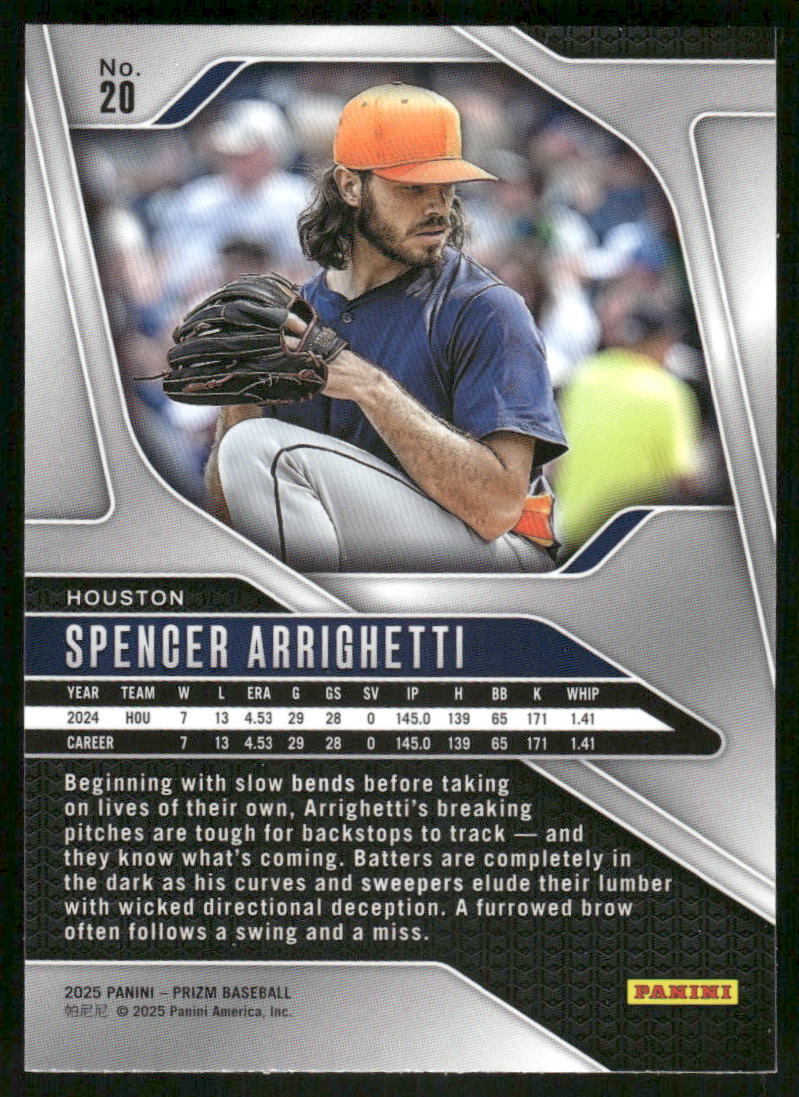 2025 Panini Prizm Baseball Spencer Arrighetti #20 Baseball