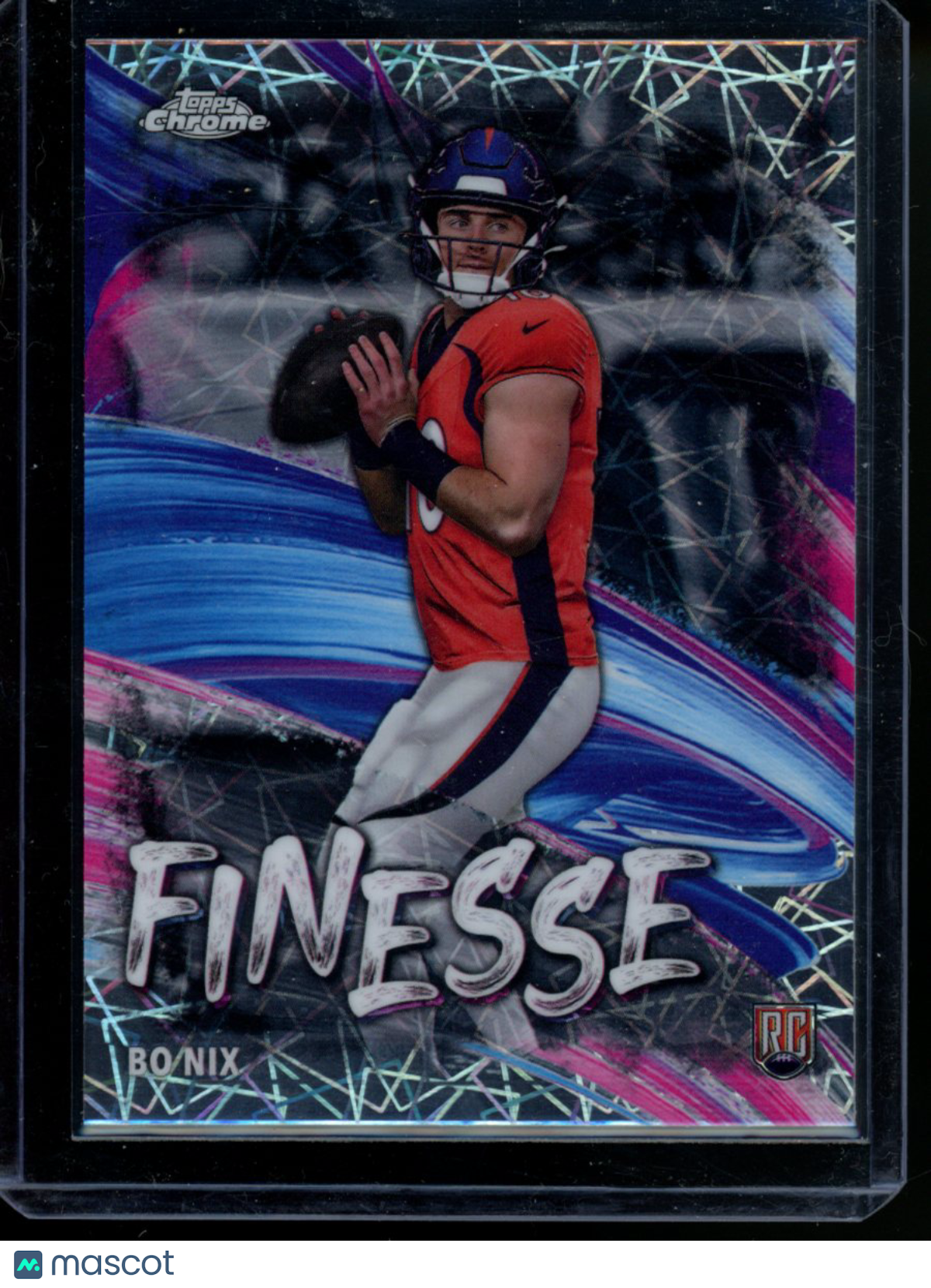 2024 Topps Chrome Bo Nix #F-4 Lazer RC Football