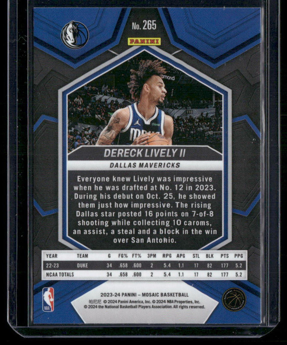 2023-24 Panini Mosaic Basketball Dereck Lively II #No. 265 RC Basketball