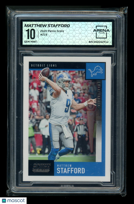 2020 Panini Score Matthew Stafford #219 Football Arena Club 10