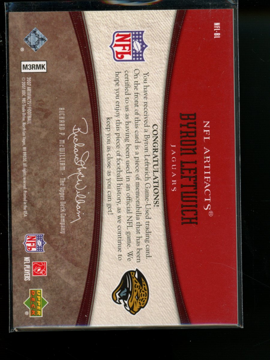 2007 Upper Deck NFL Artifacts Byron Leftwich #M3RMK 191/250 Jersey Patch