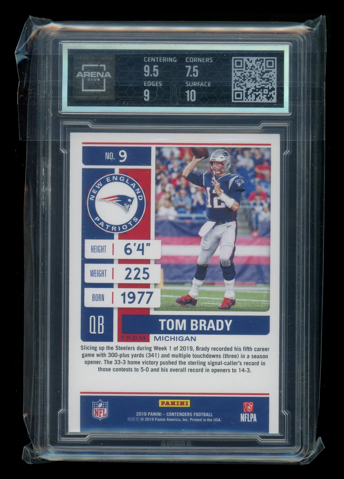 2019 Panini Contenders Tom Brady #9 Football Arena Club 8