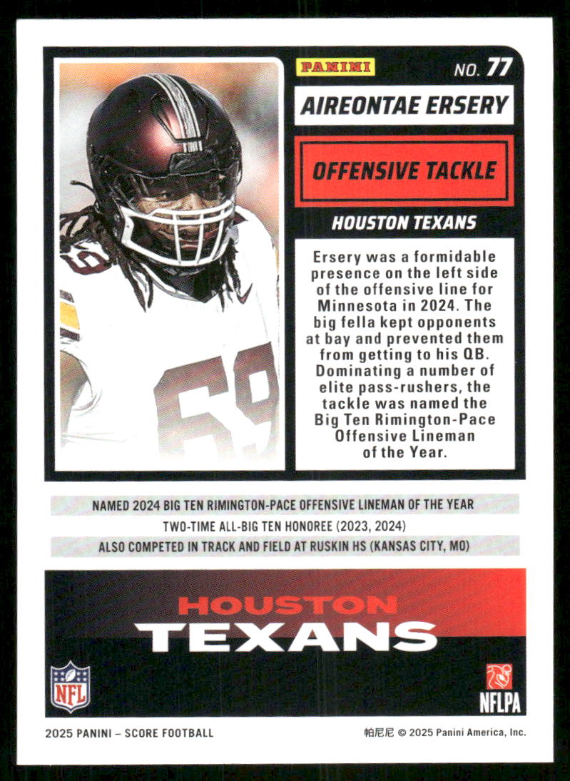 2025 Score A Treat Aireontae Ersery #77 RC Football