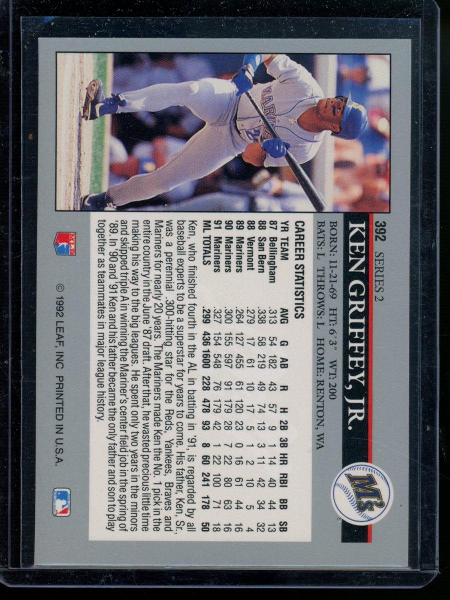 1992 Leaf Ken Griffey, Jr. #392 Baseball