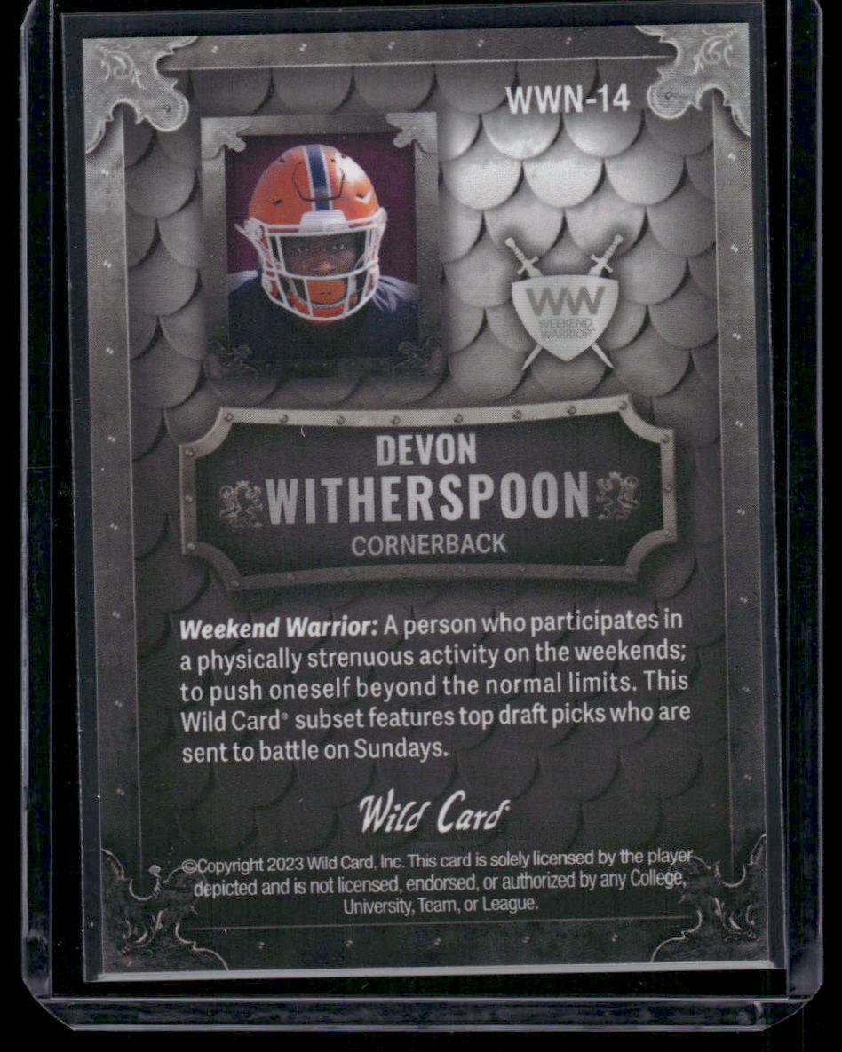 2023 Wild Card National WWN Devon Witherspoon #WWN-14 3/8 Football