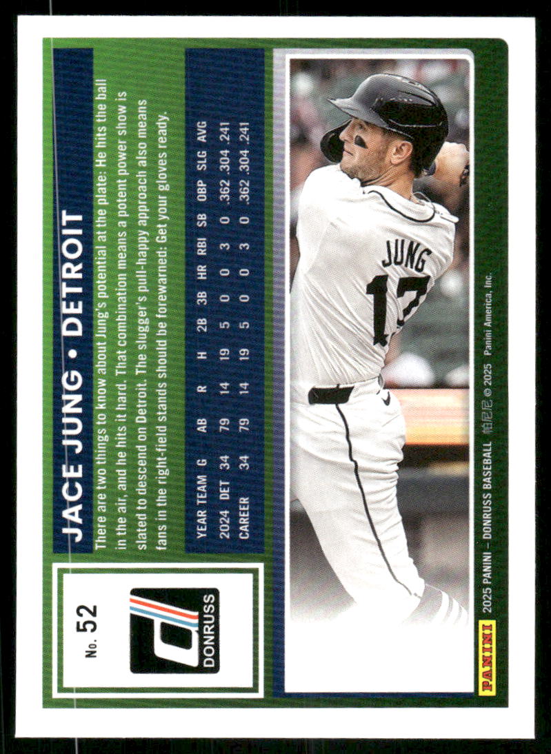 2025 Donruss Jace Jung #52 Baseball